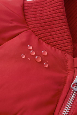 ZARA СТЕГАНОЕ ПАЛЬТО WATER REPELLENT, КРАСНЫЙ