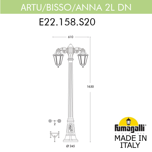 Ландшафтный светильник Fumagalli ANNA E22.158.S20.VXF1RDN