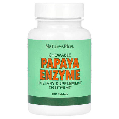 NaturesPlus, Papaya Enzyme, 180 Tablets | Papayya fermentlari, 180 tabletka