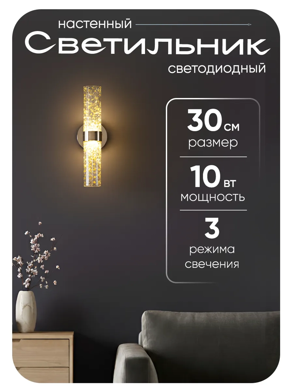 Светильник настенный лофт бра светодиодный