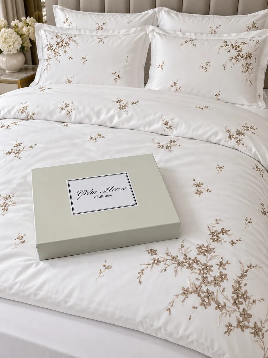 Gelin Home КПБ 6 пр. DENIZ бежевый цвет пододеяльник 200*220, простынь 240*260, наволочки 50*70 2шт, декоративные наволочки 50*70 2шт GLNN599 — фото 6