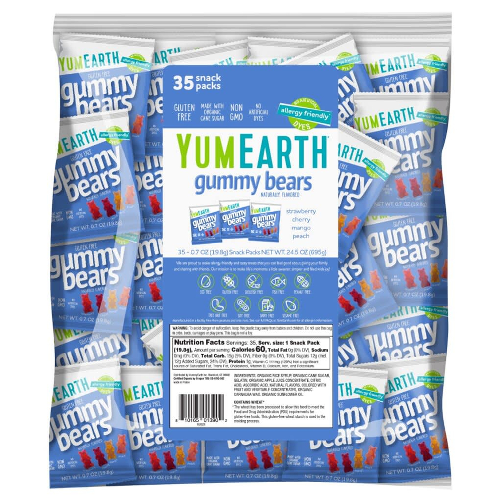 YumEarth, Мармеладки, ассорти, 35 пакетиков с закусками по 19,8 г (0,7 унции)