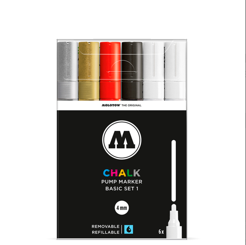 Набор маркеров Molotow CHALK - 6шт Basic-Set (4мм)