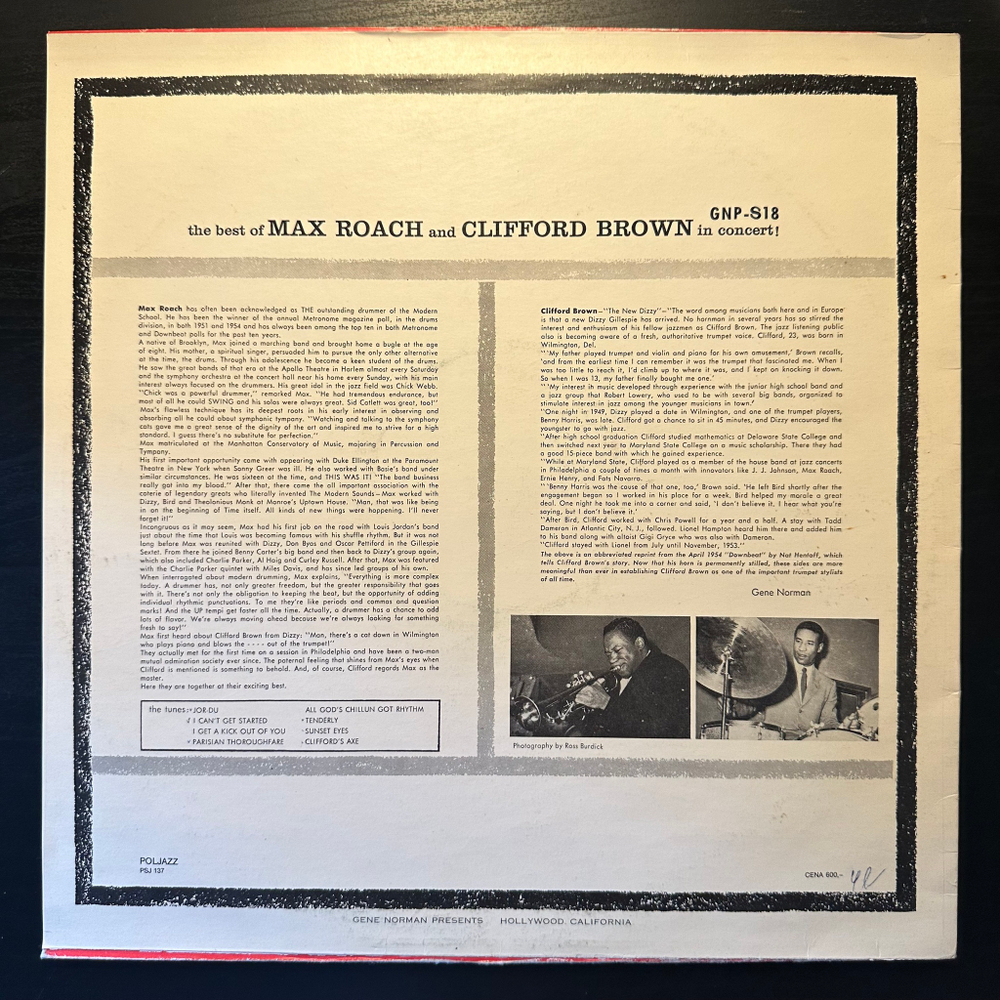 Max Roach And Clifford Brown - The Best Of Max Roach And Clifford Brown In Concert! (Польша 1984.)
