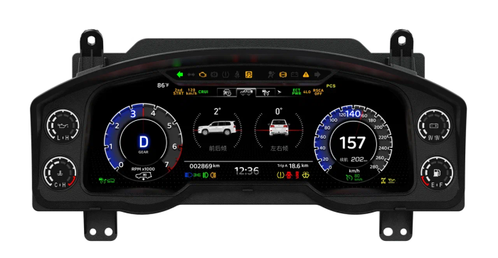 Электронная панель приборов Toyota Land Cruiser 200 2007-2015 - Kuberg с 12.3" экраном