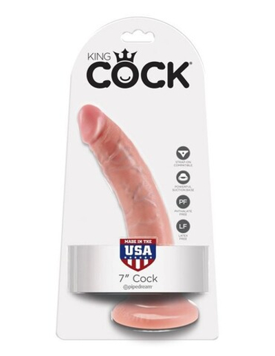 Реалистичный гибкий фаллос на присоске 7''Cock (Цвет: телесный)
