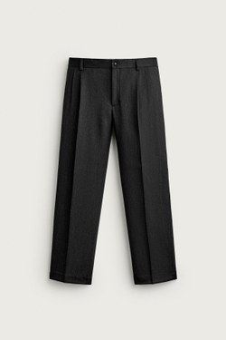 ZARA КОСТЮМНЫЕ БРЮКИ ИЗ 100% ШЕРСТИ MANTECO®, СЕРЫЙ МЕЛАНЖ