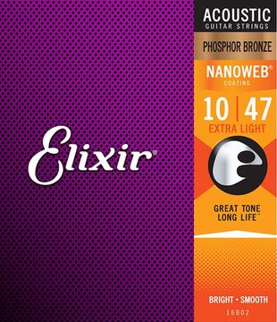 Струны для акустической гитары 10-47 ELIXIR 16002 NANOWEB