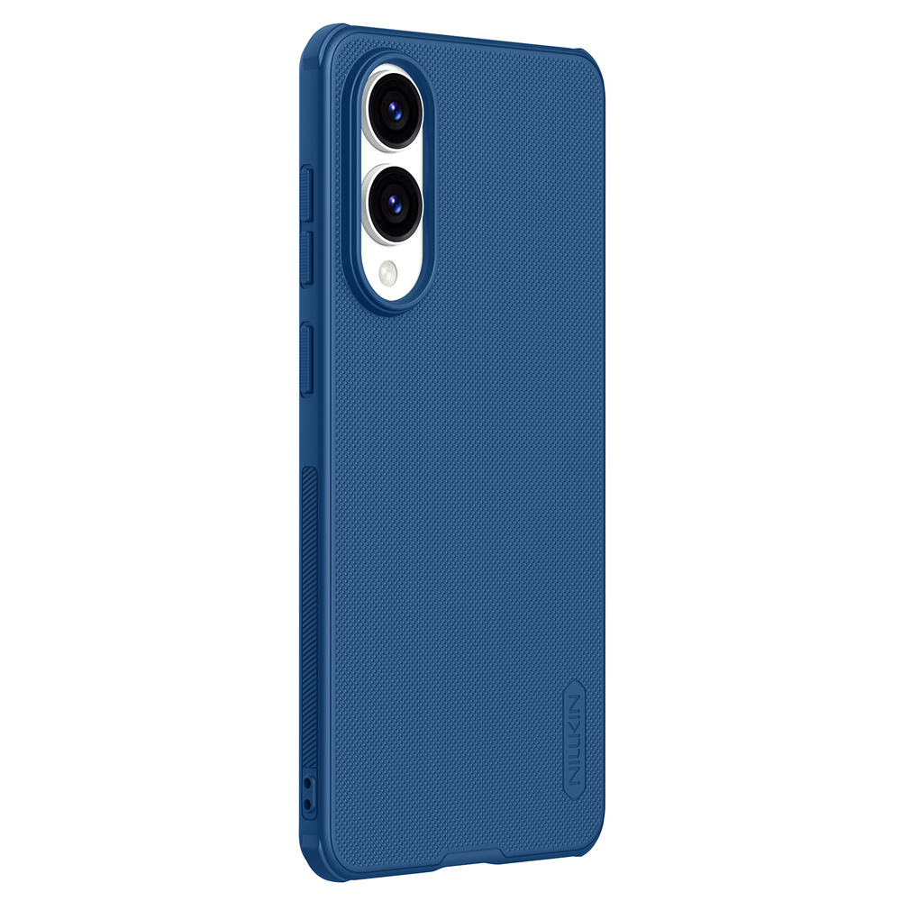 Усиленный чехол синего цвета от Nillkin для Samsung Galaxy S25 Edge, серия Super Frosted Shield Pro