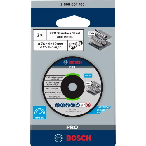 Круг шлифовальный 76х10х4 мм Expert for INOX BOSCH 2608601705
