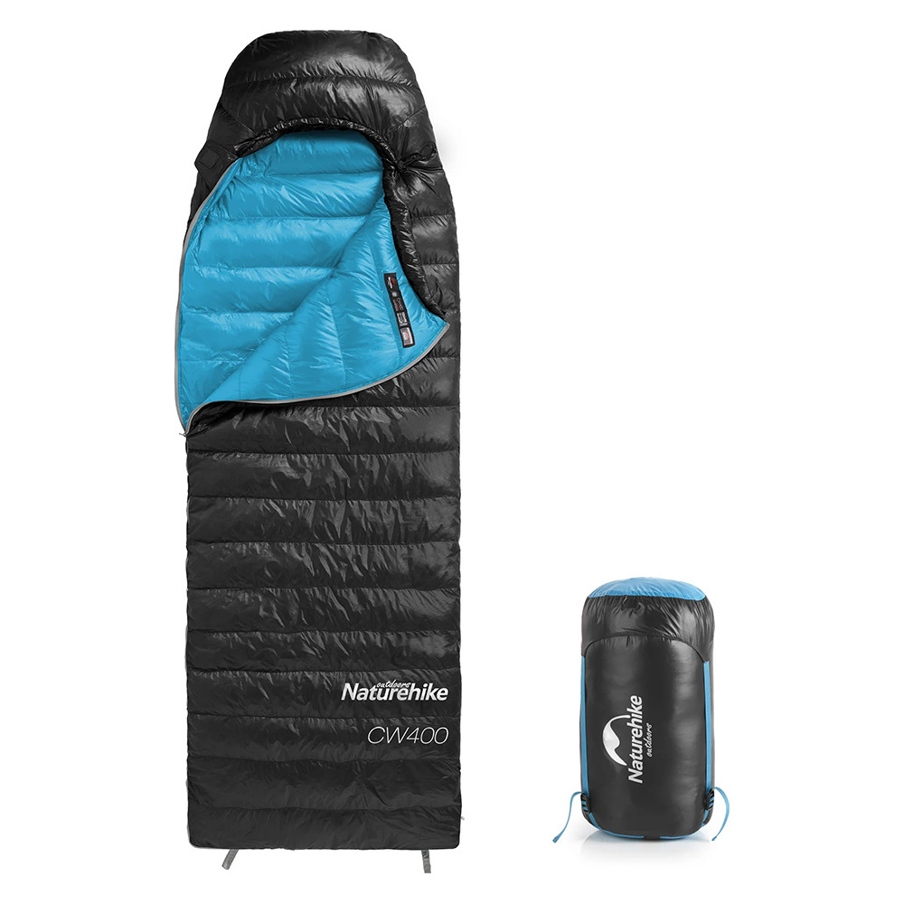 Спальный мешок Naturehike CW400 NH18C400-D с утиным пухом, размер L, артикул NH18C400-D , цвет Черный. Под заказ.