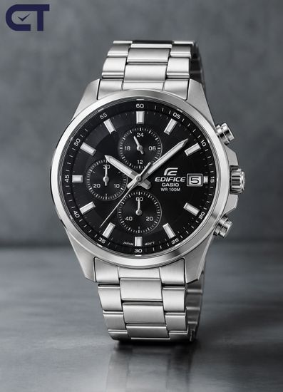 Casio EFV-640D-1A Edifice часы наручные мужские — стальной хронограф с восьмиугольным безелем