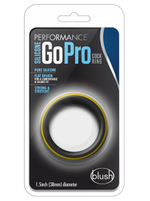 Черно-желтое силиконовое эрекционное кольцо Silicone Go Pro Cock Ring (Цвет: черный с желтым)