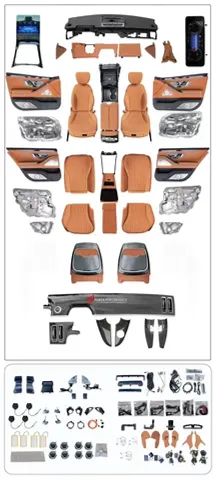 Переделка интерьера для MERCEDES-BENZ W221 2006 - 2013 АПГРЕЙД ДО W223 2020 - 2024 АМГ Мерседес Бенц S класс