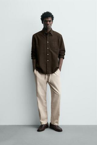 БРЮКИ RELAXED FIT ИЗ ХЛОПКА И ЛЬНА — ZARA · 4470/460