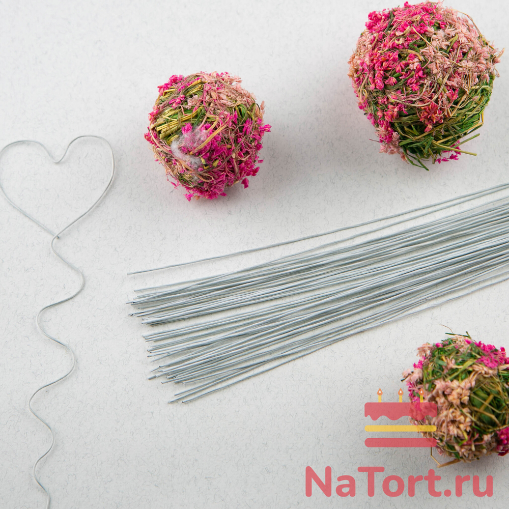 Флористическая проволока белая №20 (36 см, 50 шт)