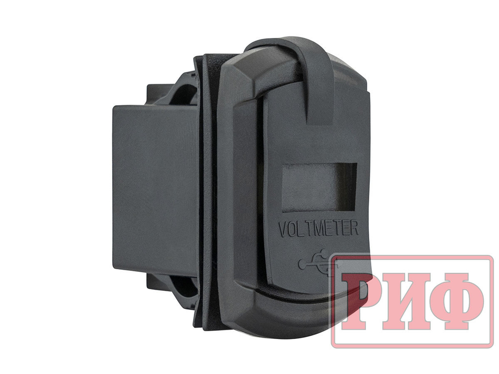 Розетка USB Type PD, QC 3.0 с вольтметром, синяя подсветка