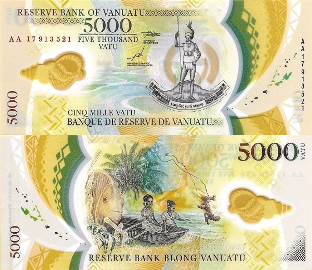 Вануату 5000 вату 2017 год , P-19b , UNC