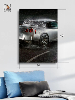 Картина "Nissan GT-R", на стену для интерьера 30х40см 1шт.