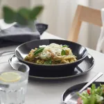 Глубокая тарелка IKEA GLADELIG (ГЛАДЕЛИГ), Темно-серый, 21 см