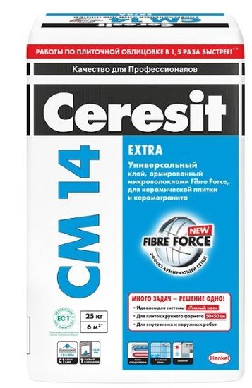 Клей плиточный Ceresit экстра СМ 14 25кг.