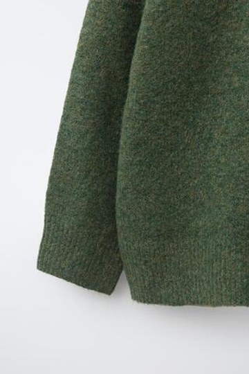 ZARA ОДНОТОННЫЙ СВИТЕР, ЗЕЛЕНЫЙ