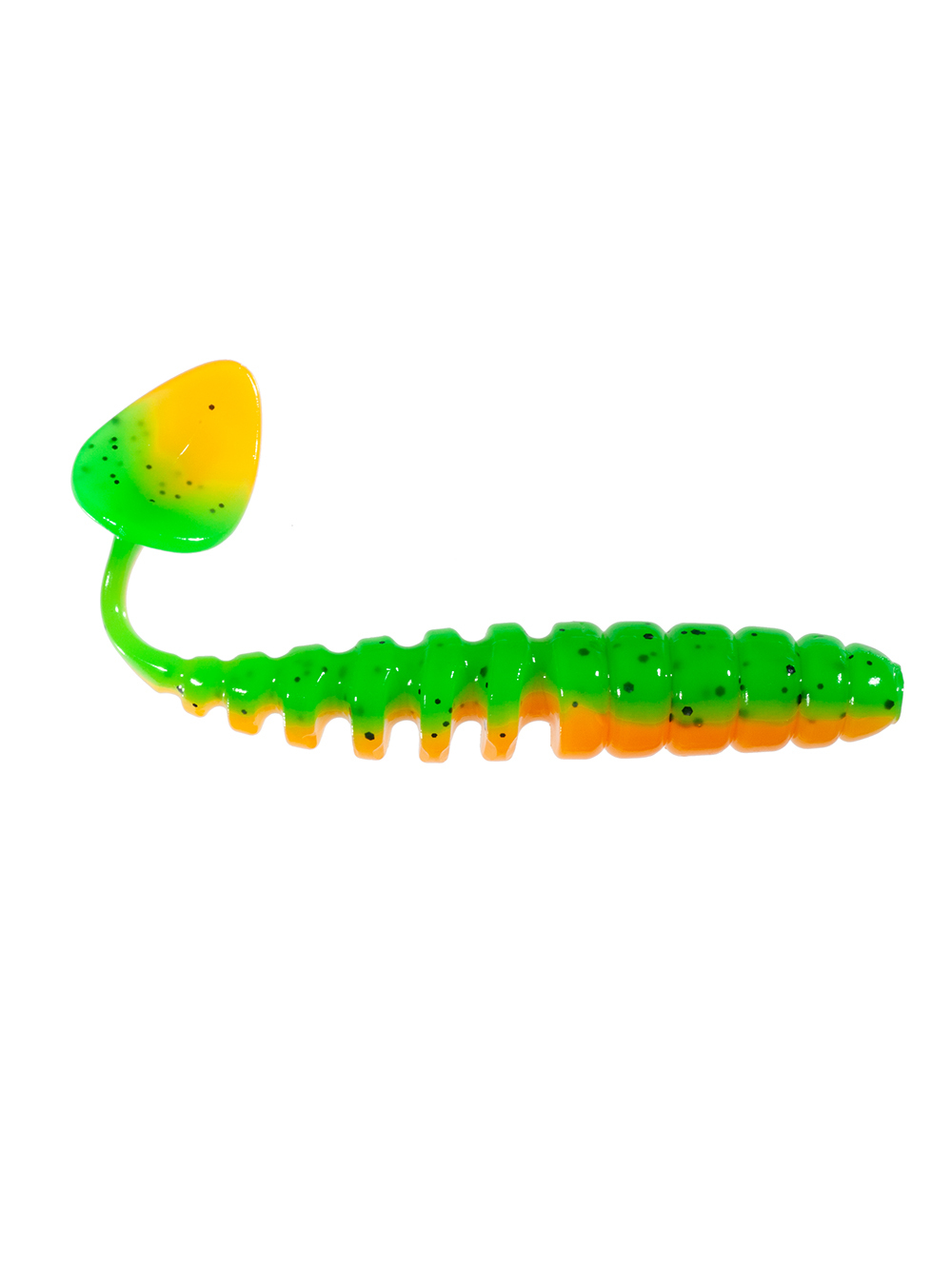 Приманка ZUB-SHAD 100мм(4")-4шт, (цвет 022) зеленый верх - оранжевый низ