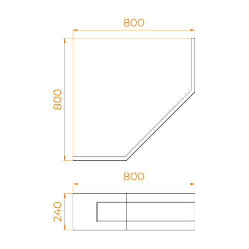 Экран для душевого поддона RGW NT/CL-S (800x800)
