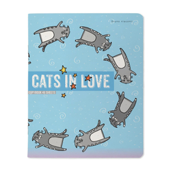 Тетрадь А5 48 л. BRUNO VISCONTI, скоба, клетка, матовая ламинация, "CATS IN LOVE" (5 видов), 7-48-1230