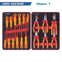 KING TONY (9G38-117MRVE40) Набор инструментов 117 предметов, "HIGH VOLTAGE", в черной тележке