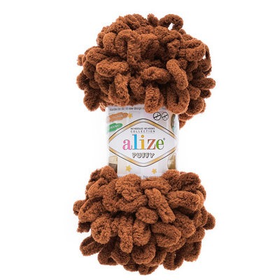 Пряжа Alize (Ализе) Puffy / уп.5 мот. по 100 г, 9м, 597 корица A