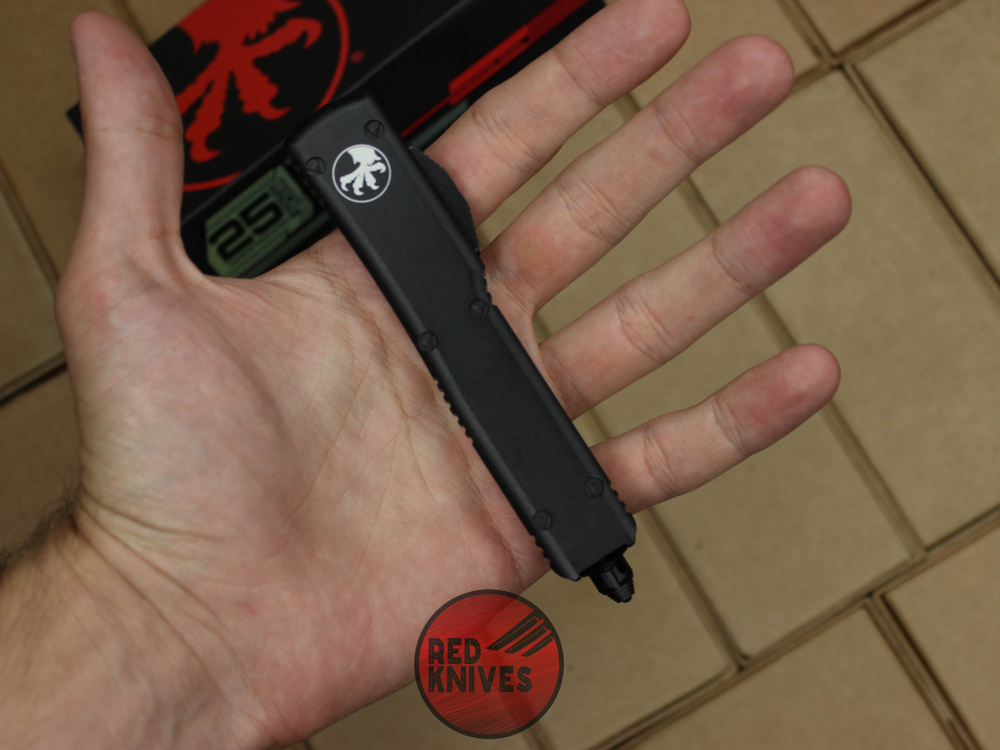 Нож Microtech Ultratech D/E - черная рукоять, кинжальный черный клинок + запчасти RK-384