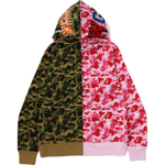A Bathing Ape Bathing Ape Abc Camos Separate Shark Full Zip Худи розовый зеленый