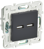 SKANDY Розетка USB A+A 3,1А SK-R15G графит IEK