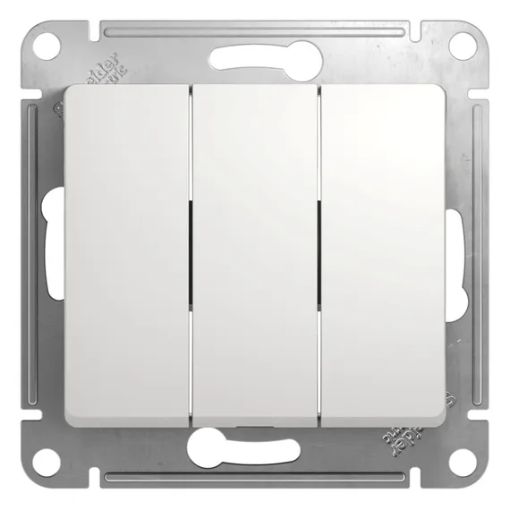 Выключатель трехклавишный Systeme Electric Glossa Белый GSL000131