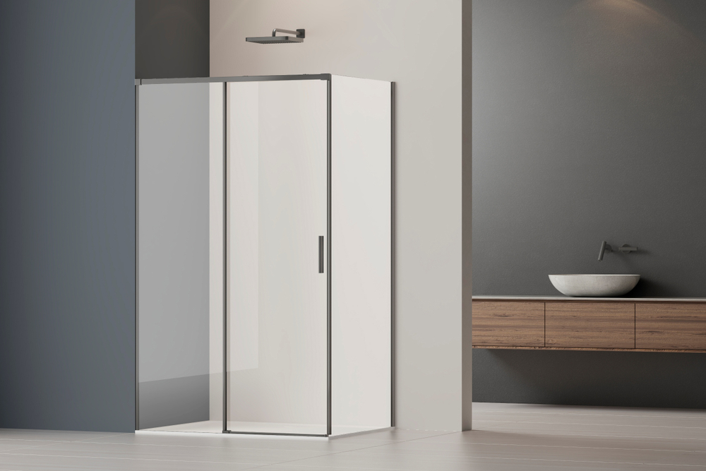 Душевой уголок Vincea Софт 2 (Soft 2) VSR-3SO29013CLGM, 1300*900, вороненая сталь, стекло прозрачное