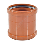 Муфта НПВХ двухраструбная коричневая Дн 200 б/нап соединительная в/к KGMM Ostendorf 223510