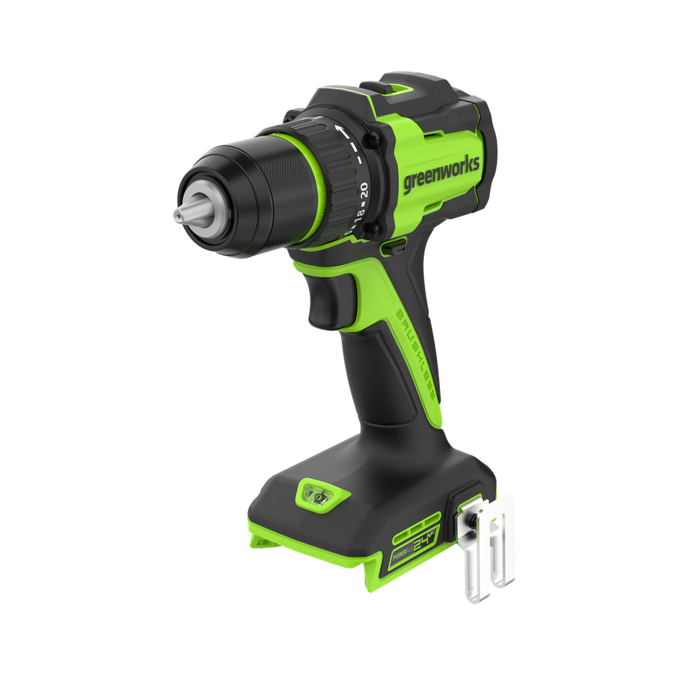 Дрель-шуруповерт акк. Greenworks DD350, 24V, б/щет, 27/50 Нм, 0-500 / 0-1900 об/мин, 1,5-13мм, без АКБ и ЗУ (DD35000)