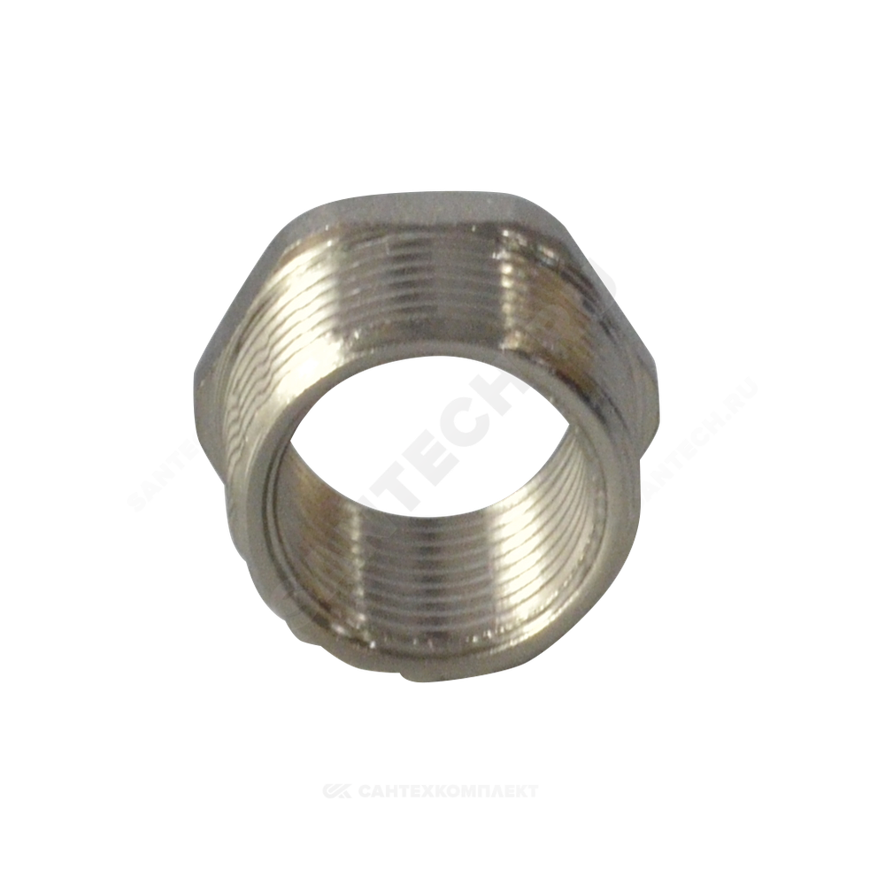 Футорка латунь никель Ду 15х10 (1/2"х3/8") НР/ВР RTP (РосТурПласт) 25121