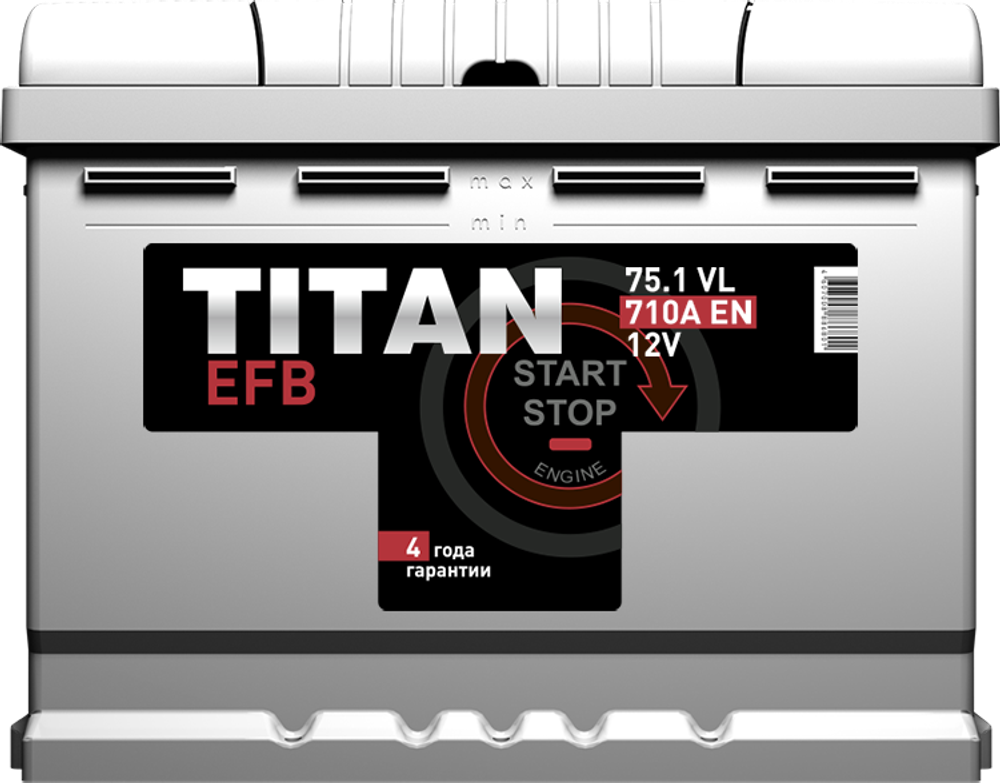 TITAN EFB 6СТ-75 аккумулятор TITAN EFB 6СТ-75 аккумулятор