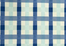CLASSIC CHECK 6 мебельный велюр, рисунок клетка, белый синий, 1,4 м
