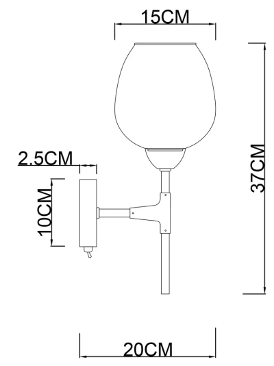 Бра Arte Lamp YUKA A4103AP-1CC, 1хE27