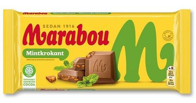 Marabou Шоколад молочный MintKrokant (карамель и мята) 200 г (из Финляндии)