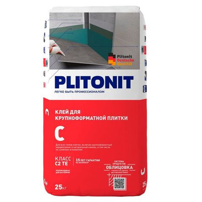 Клей для плитки Plitonit С С2ТЕ, 25 кг