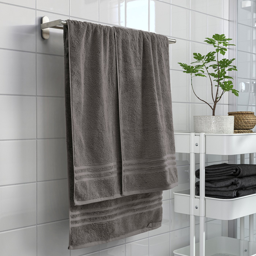 IKEA BROKGLIM  (ИКЕА БРОКГЛИМ)  -  Полотенце банное - серое 100x150 см