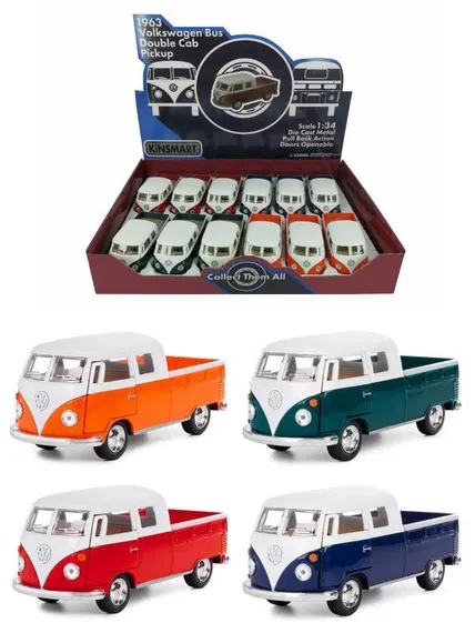 KT5387D Машина металлическая Kinsmart Volkswagen Bus Double. 1:34.