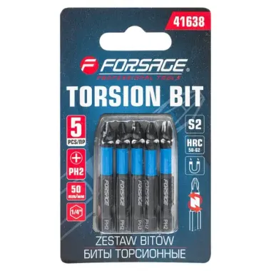 Биты торсионные, набор 5пр. Forsage F-41638