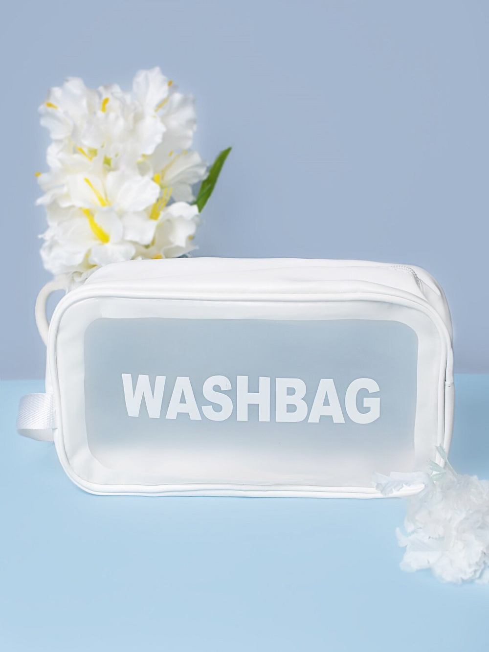 Косметичка водонепроницаемая Washbag сумка с ручкой органайзер косметичка для бассейна душа роддома, белая 26*10*15см