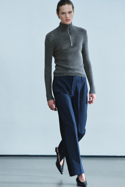 ZARA БРЮКИ С КАРМАНАМИ И КОНТРАСТНЫМИ ПОЛОСАМИ — ZW COLLECTION, МОРСКОЙ СИНИЙ
