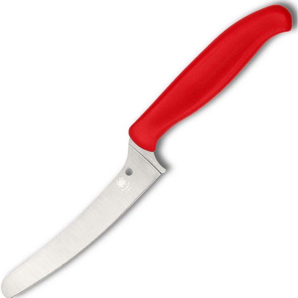 Цена наУниверсальный кухонный нож Spyderco Z-Cut Offset Kitchen, сталь CTS™ - BD1 Alloy, рукоять красный полипропилен